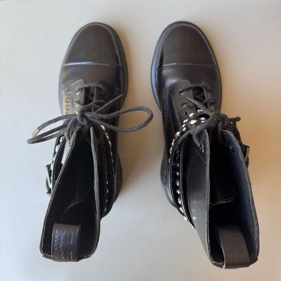 Dr Martens Swarovski Crystal Strap Boot Womens 8 Black Rare Limited Edition - Picture 5 of 16